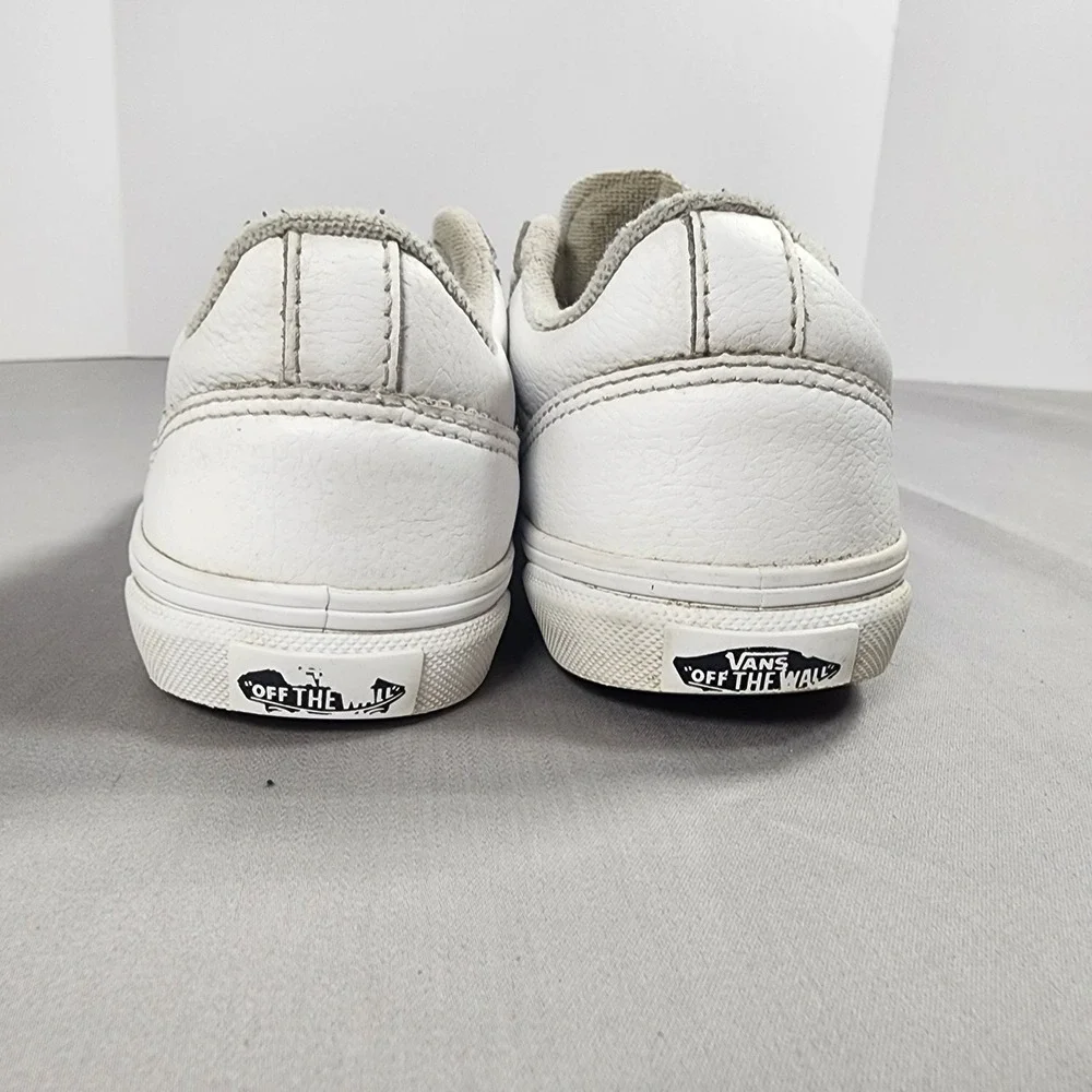 Vans Youth 2.0 White Leather Low Top Lace Up Skate Sneakers 500714